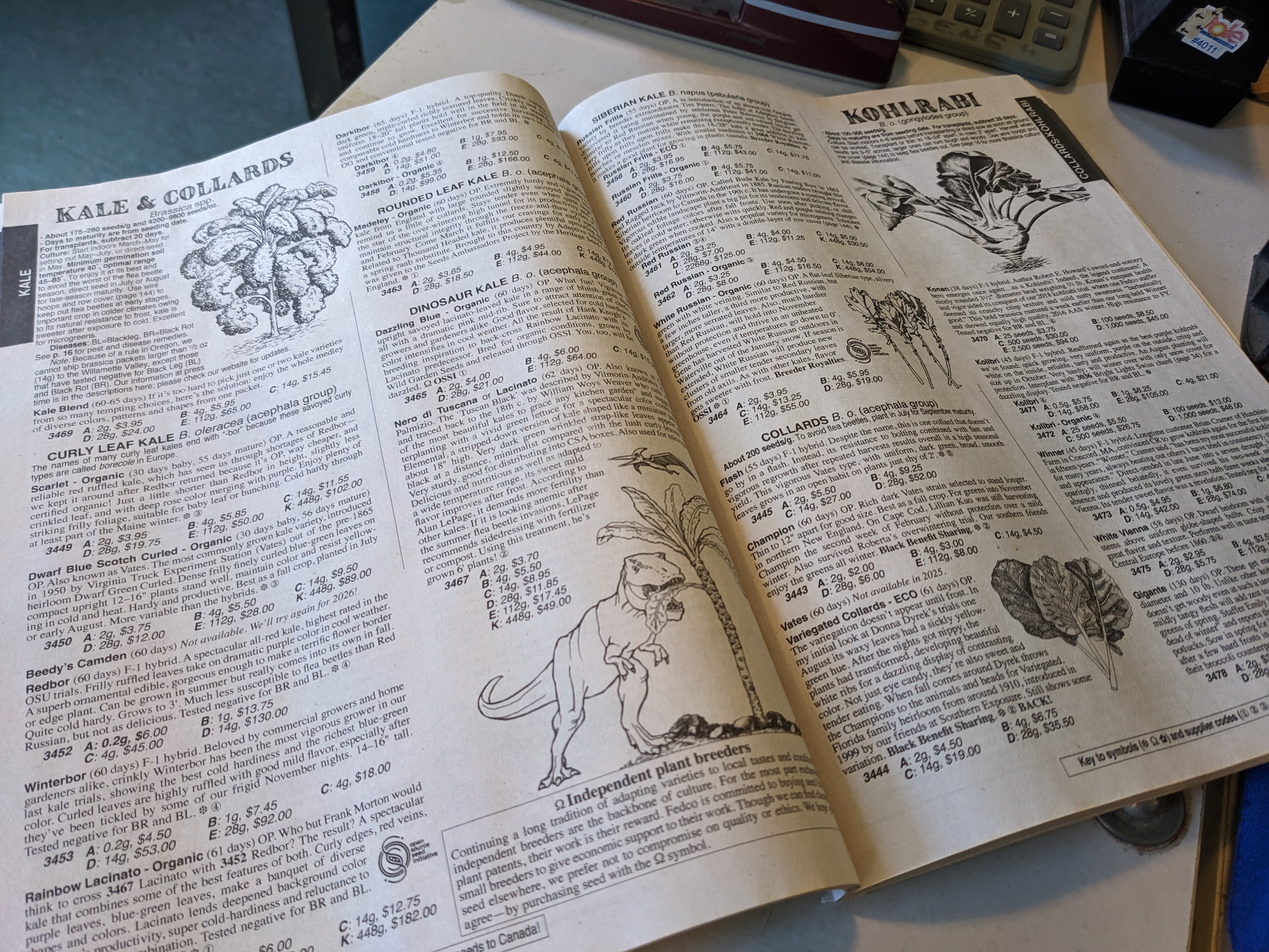 A Fedco catalog lying open.