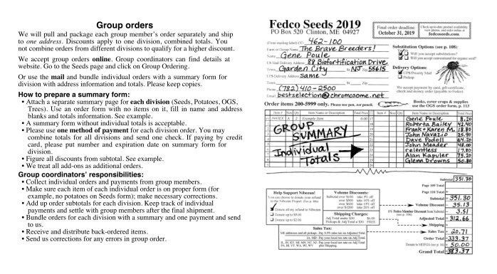 summary group order example